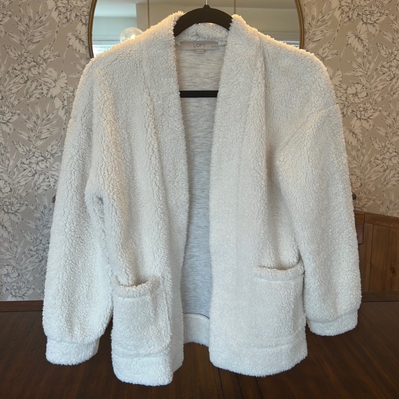 LOFT White Teddy Sherpa Jacket - Picture 2 of 5
